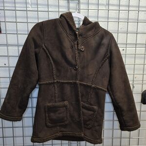 Gilrs L.L Bean  Brown Shearling Coat